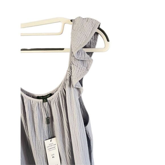 For Cynthia Womens Gray Cotton Tierred Off Shoulder Sheath Dress Size XL NWT - Picture 2 of 12